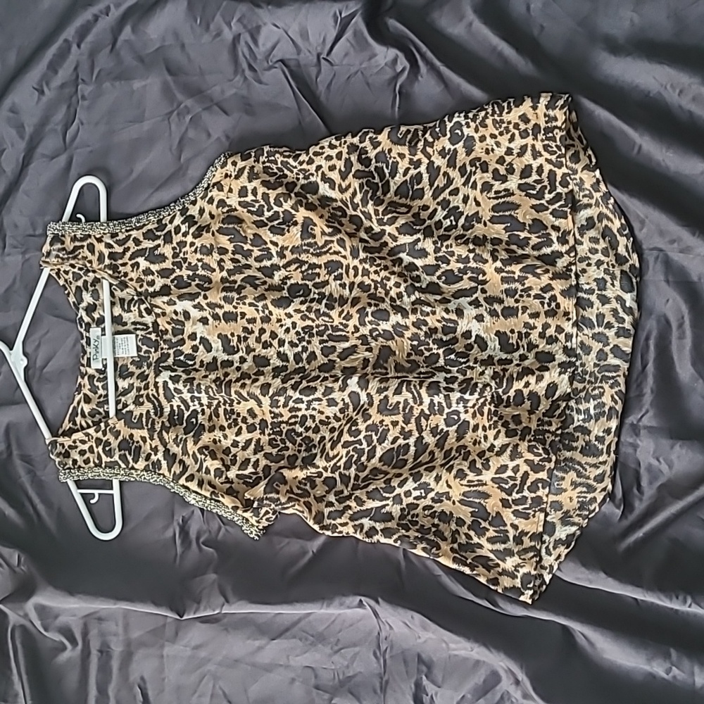 Sheer cheetah print top